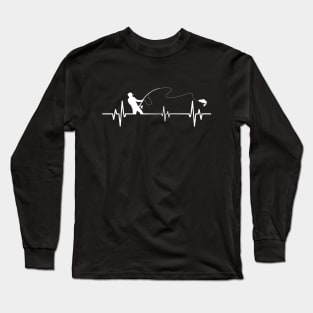 Fishing Heartbeat - Cool Funny Fishing lovers Gift Long Sleeve T-Shirt